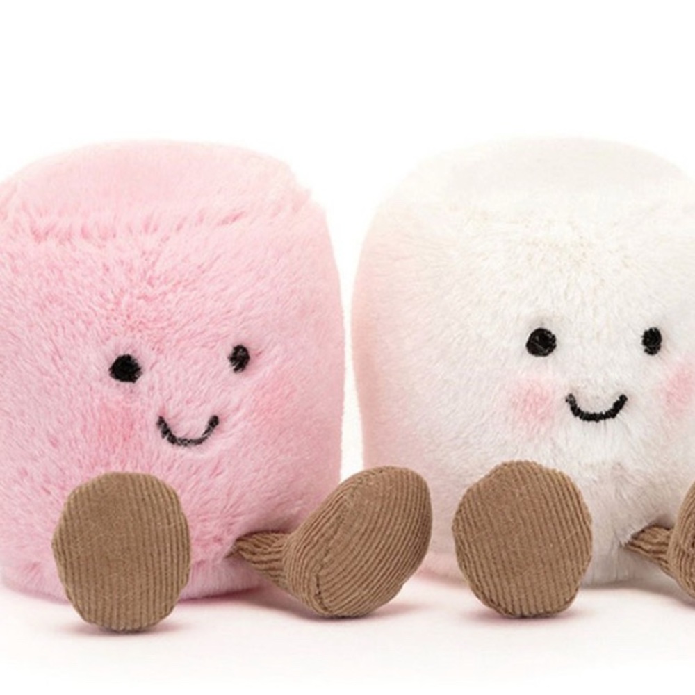 Jellycat Pink and White Plush Toy Pair
